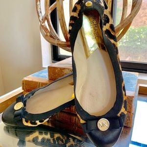 Michael Kors Alice Leopard Calf Hair Ballet Flat